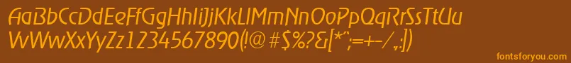 fuente OnstageserialLightItalic – Fuentes Naranjas Sobre Fondo Marrón