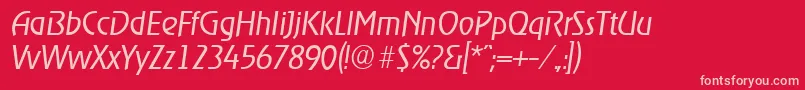 OnstageserialLightItalic Font – Pink Fonts on Red Background