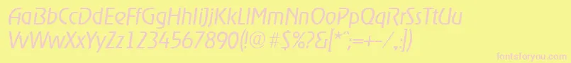 Шрифт OnstageserialLightItalic – розовые шрифты на жёлтом фоне