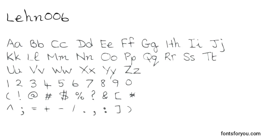 A fonte Lehn006 – alfabeto, números, caracteres especiais