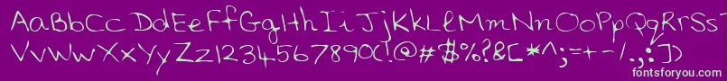 Lehn006 Font – Green Fonts on Purple Background