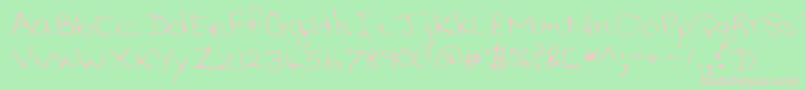 Lehn006 Font – Pink Fonts on Green Background