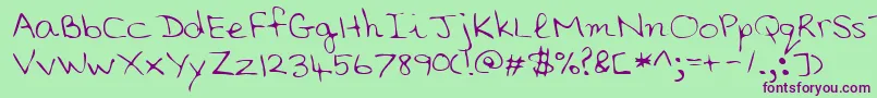 Lehn006-Schriftart – Violette Schriften auf grünem Hintergrund