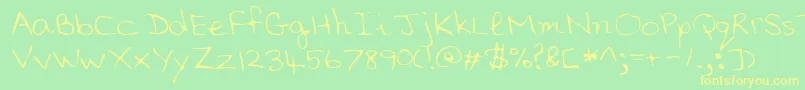 Lehn006 Font – Yellow Fonts on Green Background