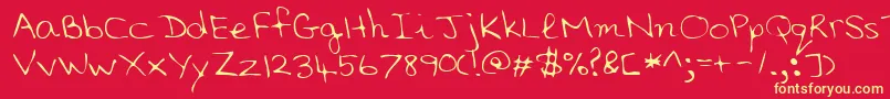 Lehn006 Font – Yellow Fonts on Red Background