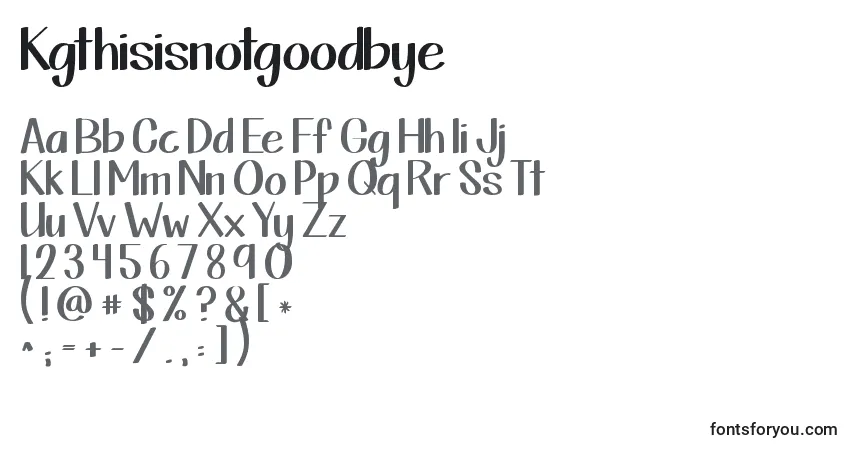 Czcionka Kgthisisnotgoodbye – alfabet, cyfry, specjalne znaki