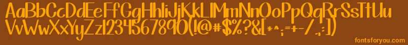 Kgthisisnotgoodbye Font – Orange Fonts on Brown Background
