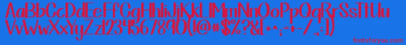 Kgthisisnotgoodbye-fontti – punaiset fontit sinisellä taustalla