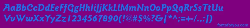 ItcGoudySansLtBoldItalic Font – Blue Fonts on Purple Background