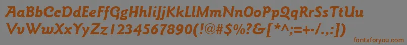 フォントItcGoudySansLtBoldItalic – 茶色の文字が灰色の背景にあります。