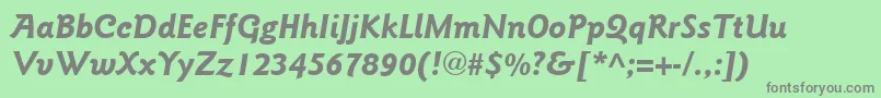 ItcGoudySansLtBoldItalic Font – Gray Fonts on Green Background