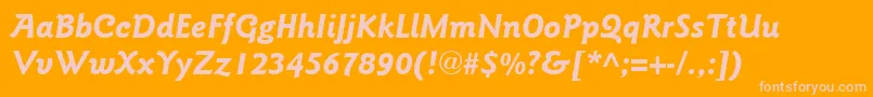 フォントItcGoudySansLtBoldItalic – オレンジの背景にピンクのフォント