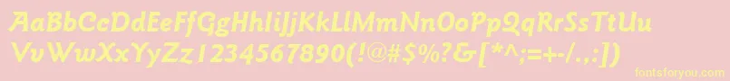 ItcGoudySansLtBoldItalic-Schriftart – Gelbe Schriften auf rosa Hintergrund