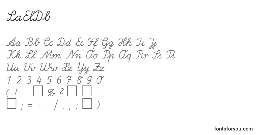 Schriftart LaElDb – Alphabet, Zahlen, spezielle Symbole
