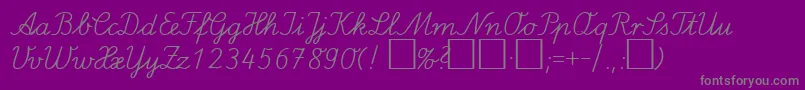 LaElDb-fontti – harmaat kirjasimet violetilla taustalla