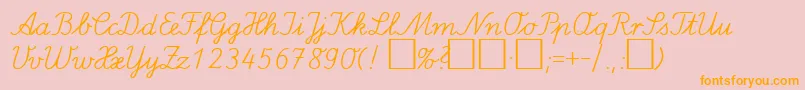 LaElDb-Schriftart – Orangefarbene Schriften auf rosa Hintergrund