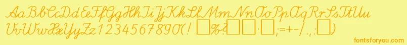 LaElDb Font – Orange Fonts on Yellow Background