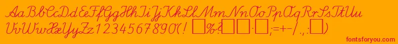 LaElDb-Schriftart – Rote Schriften auf orangefarbenem Hintergrund