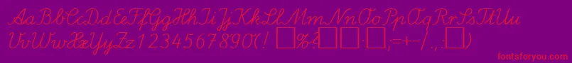 LaElDb-Schriftart – Rote Schriften auf violettem Hintergrund