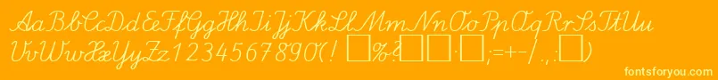 LaElDb-Schriftart – Gelbe Schriften auf orangefarbenem Hintergrund