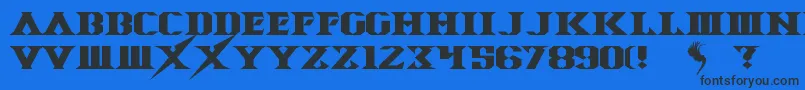Czcionka SpaceAngel – czarne czcionki na niebieskim tle