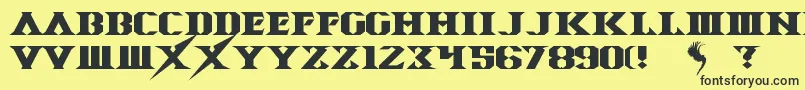 Шрифт SpaceAngel – чёрные шрифты на жёлтом фоне