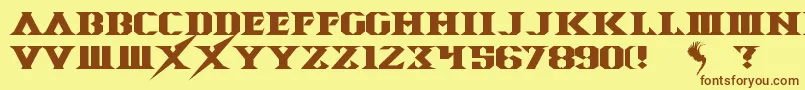 Шрифт SpaceAngel – коричневые шрифты на жёлтом фоне