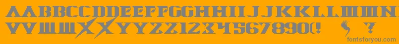 Fonte SpaceAngel – fontes cinzas em um fundo laranja