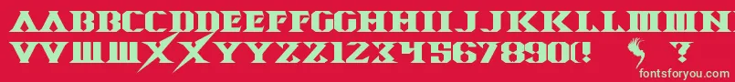 Czcionka SpaceAngel – zielone czcionki na czerwonym tle