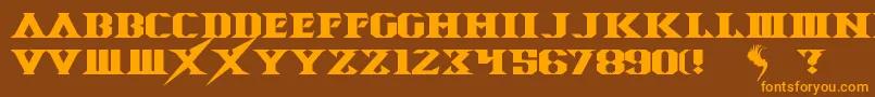 SpaceAngel Font – Orange Fonts on Brown Background