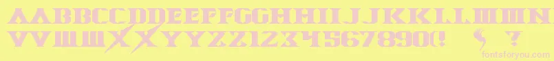 SpaceAngel-Schriftart – Rosa Schriften auf gelbem Hintergrund