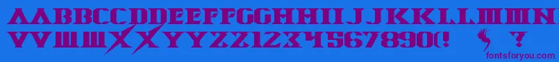 SpaceAngel-Schriftart – Violette Schriften auf blauem Hintergrund