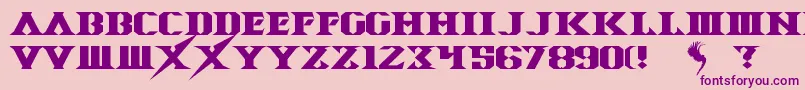 SpaceAngel-Schriftart – Violette Schriften auf rosa Hintergrund