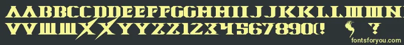 SpaceAngel-Schriftart – Gelbe Schriften auf schwarzem Hintergrund