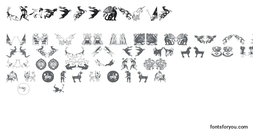 Schriftart Mythological – Alphabet, Zahlen, spezielle Symbole