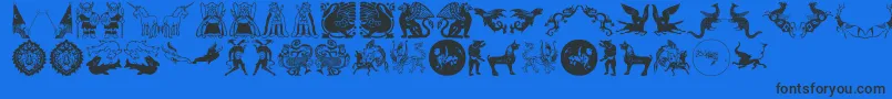 Шрифт Mythological – чёрные шрифты на синем фоне