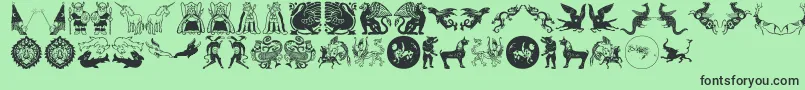 Mythological Font – Black Fonts on Green Background