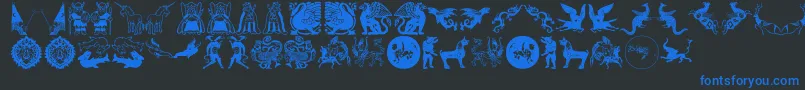Шрифт Mythological – синие шрифты на чёрном фоне