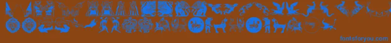 Mythological-fontti – siniset fontit ruskealla taustalla