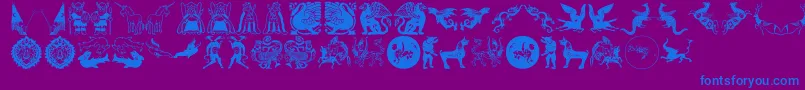 Fonte Mythological – fontes azuis em um fundo violeta