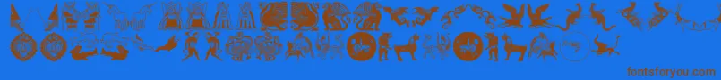 Police Mythological – polices brunes sur fond bleu