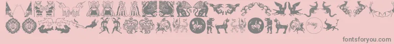 Mythological Font – Gray Fonts on Pink Background