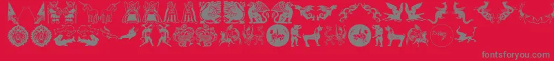 Mythological Font – Gray Fonts on Red Background