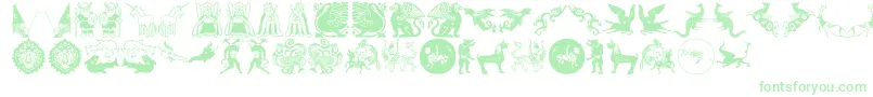 Mythological-fontti – vihreät fontit valkoisella taustalla