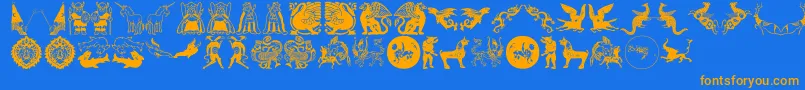 Шрифт Mythological – оранжевые шрифты на синем фоне