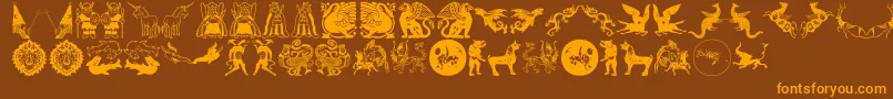 Mythological Font – Orange Fonts on Brown Background