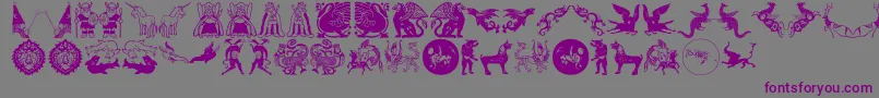 Mythological Font – Purple Fonts on Gray Background