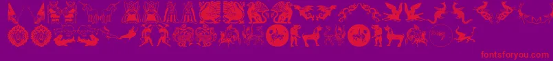 Mythological Font – Red Fonts on Purple Background