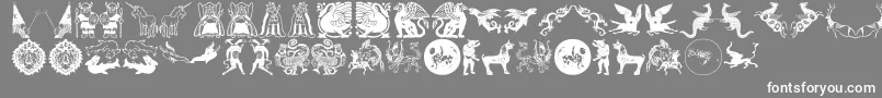 Mythological-fontti – valkoiset fontit harmaalla taustalla