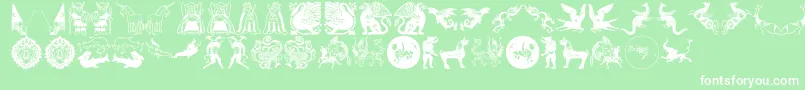 Шрифт Mythological – белые шрифты на зелёном фоне